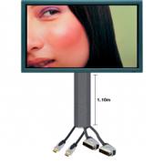 KONIG LCD-PLASMA ZWART GESPOTEN ALUMINIUM KABELGOOT 110CM