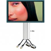 KONIG LCD-PLASMA WIT GESPOTEN ALUMINIUM KABELGOOT 110CM